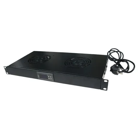 UNITATE RACIRE LOGILINK, 1U pentru rack 19", 4 ventilatoare, 1600rpm, 25dBA, flux aer 49.8cfm, otel 1.5mm, cu termostat, cablu alimentare 1.8m, black "FAU04FB" (include TV 10lei)