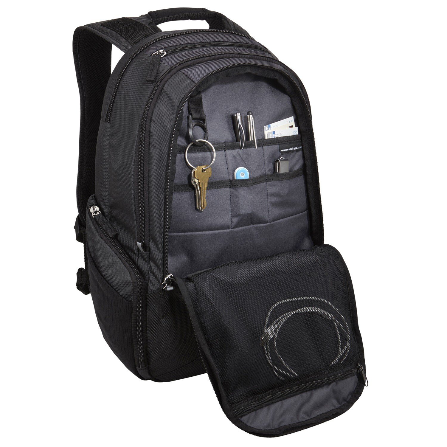 RUCSAC CASE LOGIC, pt. notebook de max. 14 inch, 2 compartimente, buzunar frontal x 2 | buzunar lateral x 2 | buzunar dorsal, waterproof, poliester, negru, 3203266 "RBP-414 BLACK" thumb