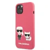 Husa Karl Lagerfeld and Choupette Liquid Silicone iPhone 13 mini Red