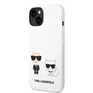 Husa Karl Lagerfeld and Choupette Liquid Silicone  iPhone 14 Plus White