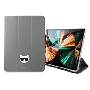 Husa Karl Lagerfeld Choupette Head Saffiano Pouzdro pro iPad Pro 12.9 (2021/2022) Silver