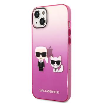 Husa Karl Lagerfeld Gradient Karl and Choupette pentru iPhone 14 Plus Pink thumb