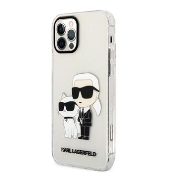 Husa Karl Lagerfeld IML Glitter Karl and Choupette NFT pentru  iPhone 12/12 Pro Transparent thumb