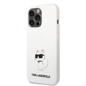 Husa Karl Lagerfeld Liquid Silicone Choupette NFT  iPhone 13 Pro White