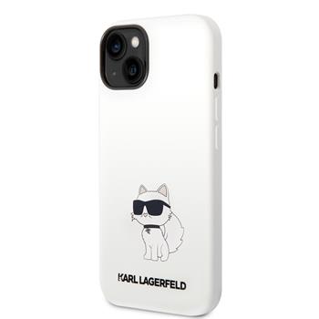 Husa Karl Lagerfeld Liquid Silicone Choupette NFT  iPhone 14 Plus White thumb