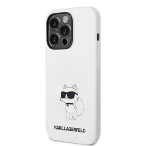 Husa Karl Lagerfeld Liquid Silicone Choupette NFT  iPhone 14 Pro White