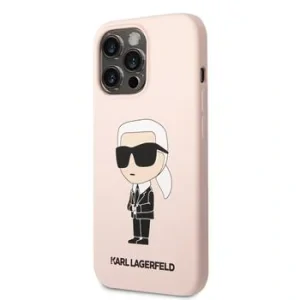 Husa Karl Lagerfeld Liquid Silicone Ikonik pentru iPhone 13 Pro Pink