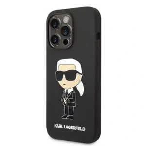Husa Karl Lagerfeld Liquid Silicone pentru iPhone 14 Pro Black