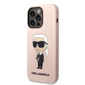 Husa Karl Lagerfeld Liquid Silicone Ikonik NFT   iPhone 14 Pro Max Pink