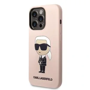 Husa Karl Lagerfeld Liquid Silicone Ikonik NFT iPhone 14 Pro Max Pink