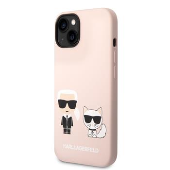 Husa Karl Lagerfeld MagSafe Liquid Silicone Karl and Choupette pentru iPhone 14 Plus Pink thumb
