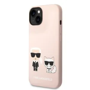 Husa Karl Lagerfeld MagSafe Liquid Silicone Karl and Choupette pentru iPhone 14 Plus Pink