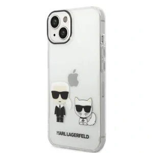 Husa Karl Lagerfeld PC/TPU Ikonik Karl and Choupette pentru iPhone 14 Plus Transparent