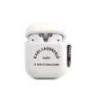 Husa Karl Lagerfeld Rue St Guillaume silicon pentru Airpods 1/2 White