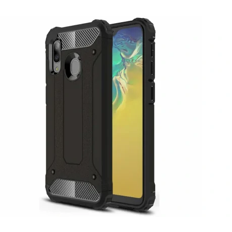 Husa Cover Carbon Armor pentru Samsung Galaxy A20s Negru