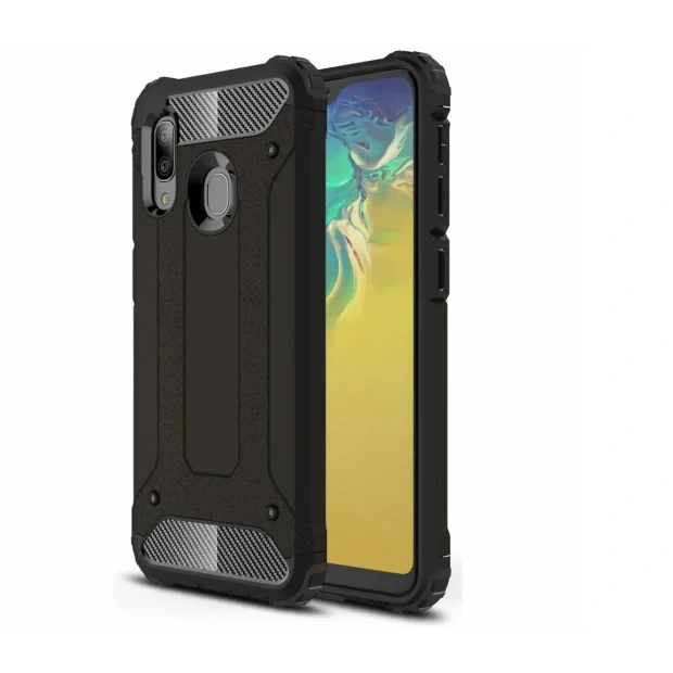 Husa Cover Carbon Armor pentru Samsung Galaxy A20s Negru