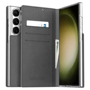 Husa Book Araree Mustang Handmade pentru Samsung Galaxy S23 Ultra Grey