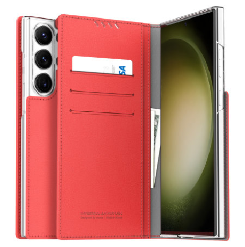 Husa Book Araree Mustang Handmade pentru Samsung Galaxy S23 Red thumb