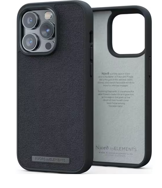 Husa Cover Njord Suede Comfort pentru iPhone 14 Pro Max Negru thumb