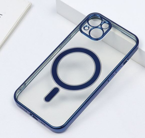 Husa Cover Beauty Lens Frame Magsafe pentru iPhone 14 Albastru thumb