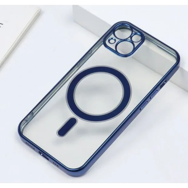 Husa Cover Beauty Lens Frame Magsafe pentru iPhone 14 Albastru