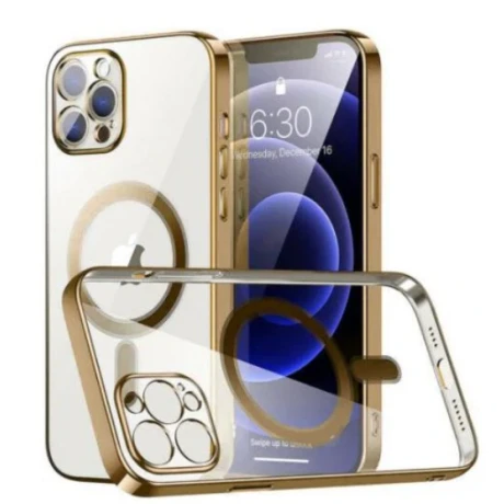 Husa Cover Beauty Lens Frame Magsafe pentru iPhone 13 Pro Max Auriu