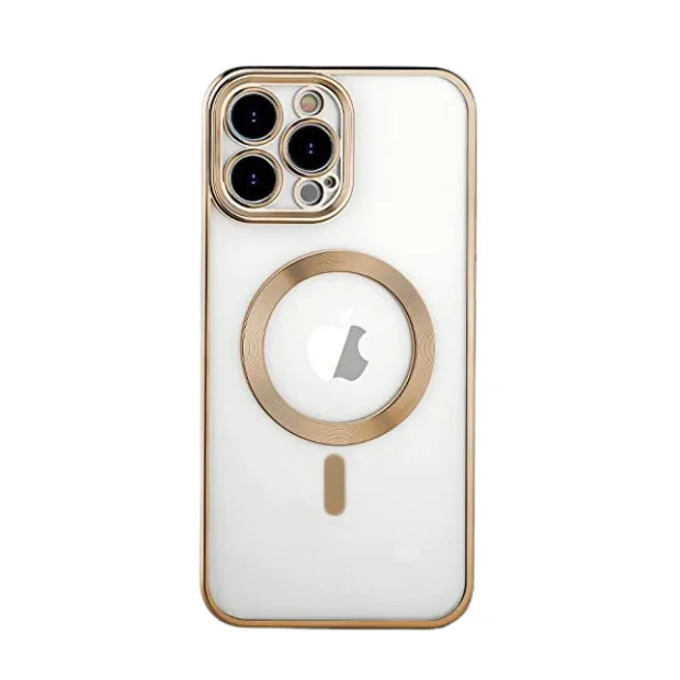 Husa Cover Beauty Lens Frame Magsafe pentru iPhone 14 Pro Auriu