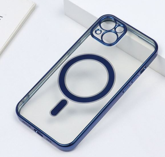 Husa Cover Beauty Lens Frame Magsafe pentru iPhone 14 Plus Albastru thumb