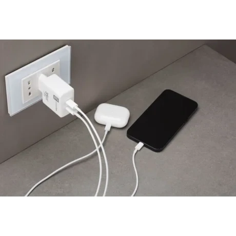 Incarcator Retea Dual Cellularline Usb-C 35W Alb