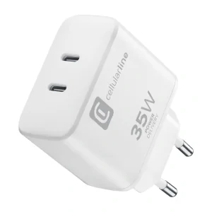 Incarcator Retea Dual Cellularline Usb-C 35W Alb