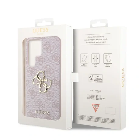 Husa Guess PU 4G Metal Logo pentru Samsung Galaxy S23 Ultra Pink