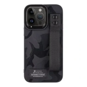 Tactical Camo Troop Drag Strap Kryt pro Apple iPhone 14 Pro Max Black