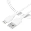 Cablu Tactical Smooth Thread USB-A/Lightning 0.3m Alb