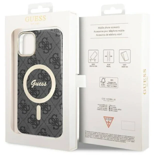 Husa Guess 4G IML MagSafe pentru iPhone 11 Black