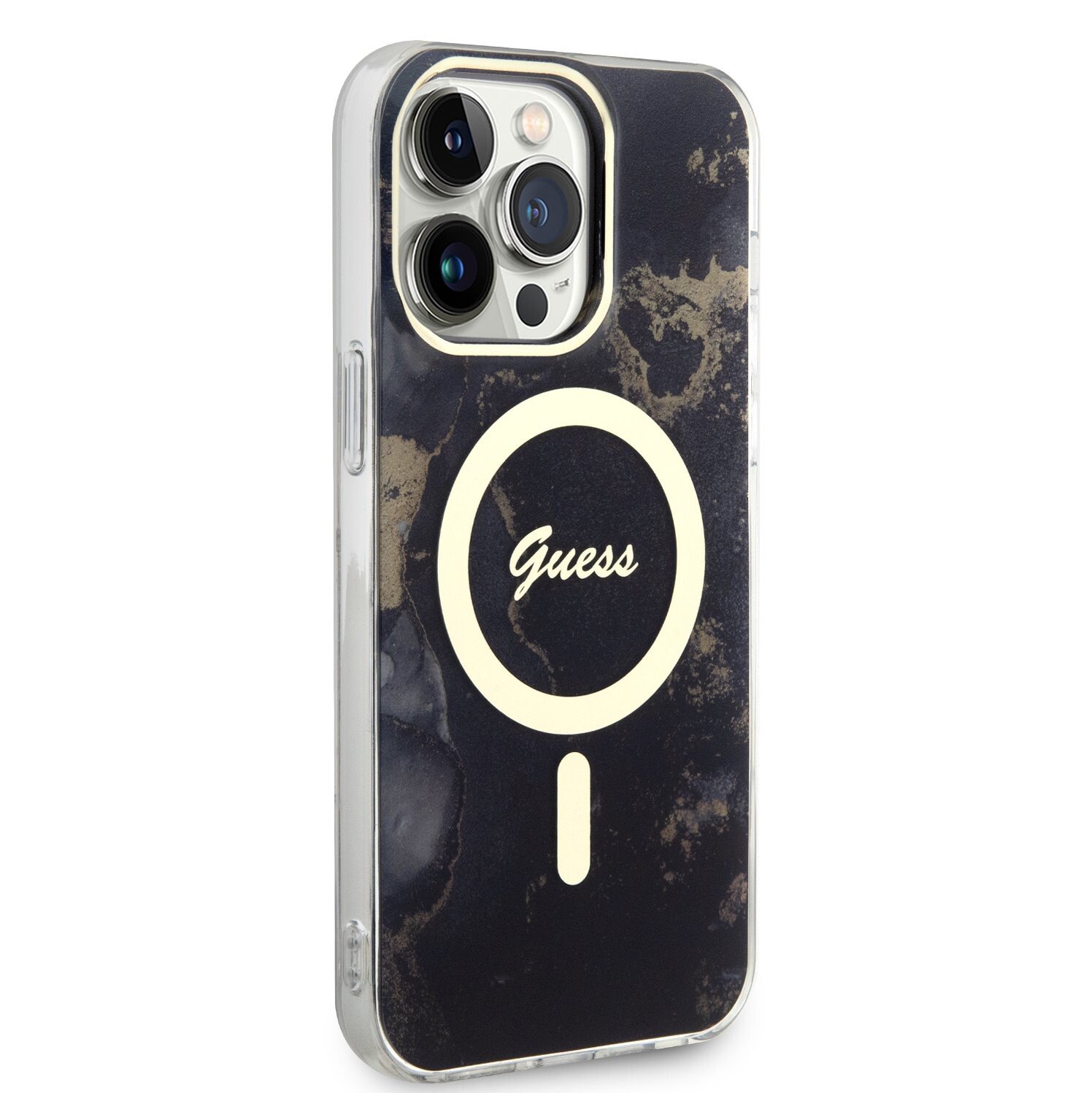 Husa Guess Marble IML MagSafe pentru iPhone 13 Pro Black thumb