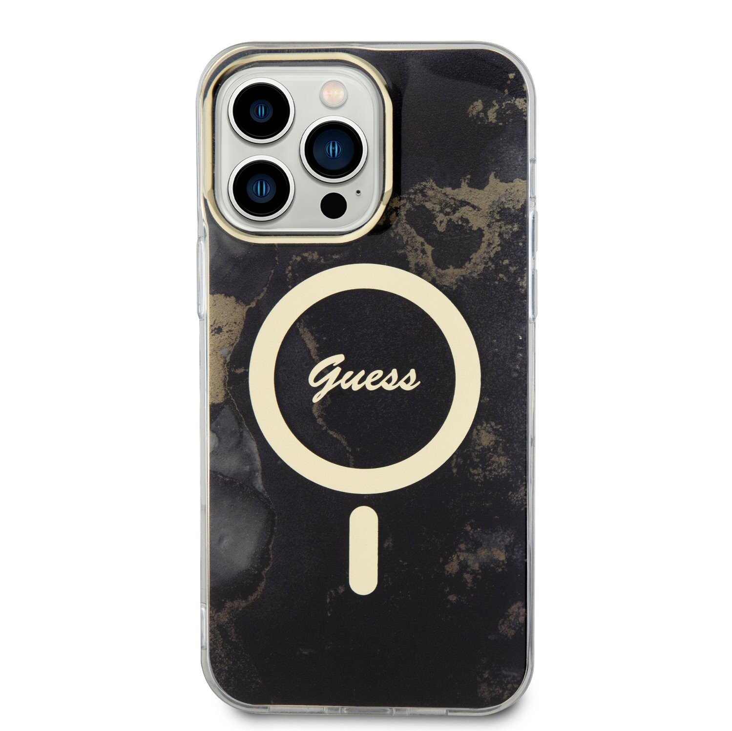 Husa Guess Marble IML MagSafe pentru iPhone 13 Pro Black thumb