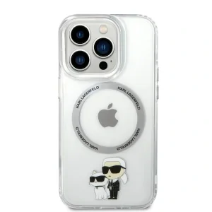 Husa Karl Lagerfeld MagSafe  IML Karl and Choupette NFT pentru iPhone 13 Pro Transparent