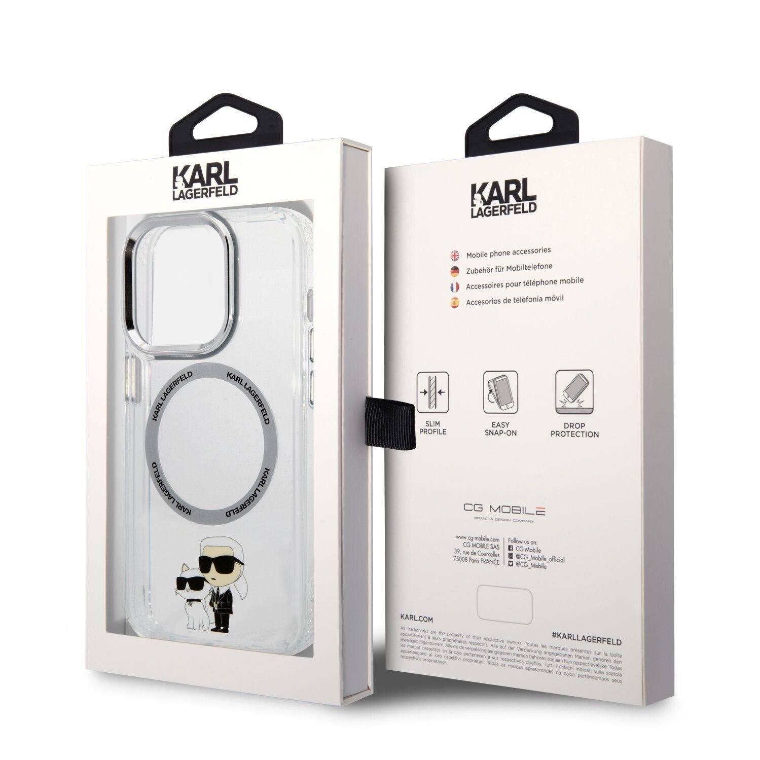 Husa Karl Lagerfeld MagSafe  IML Karl and Choupette NFT pentru iPhone 13 Pro Transparent thumb