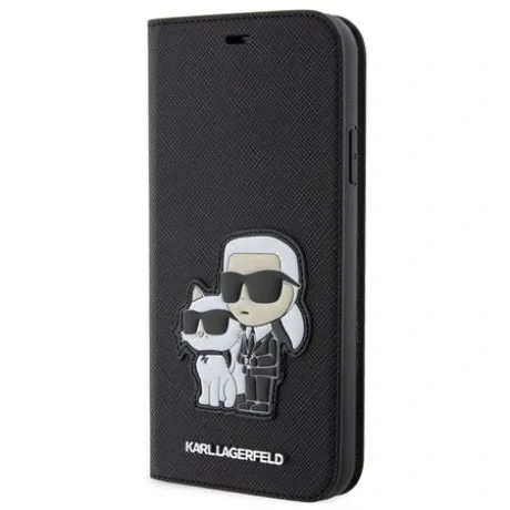 Husa Karl Lagerfeld PU Saffiano Karl and Choupette NFT Book pentru iPhone 11 Negru