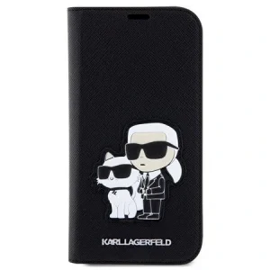 Husa Karl Lagerfeld PU Saffiano Karl and Choupette NFT Book pentru  iPhone 12/12 Pro Negru