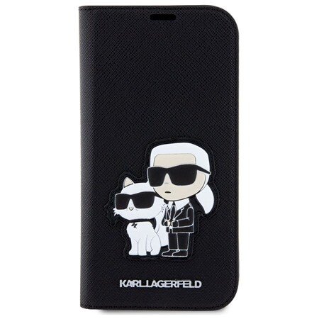 Husa Book  Karl Lagerfeld PU Saffiano Karl and Choupette NFT pentru  iPhone 13 Negru thumb