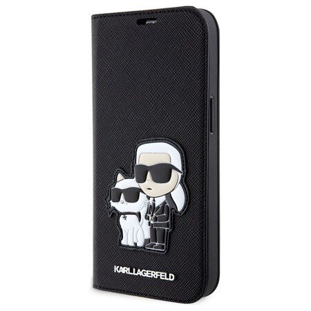 Husa Book  Karl Lagerfeld PU Saffiano Karl and Choupette NFT pentru  iPhone 13 Negru thumb