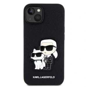 Husa Karl Lagerfeld PU Saffiano Karl and Choupette NFT pentru iPhone 14 Negru