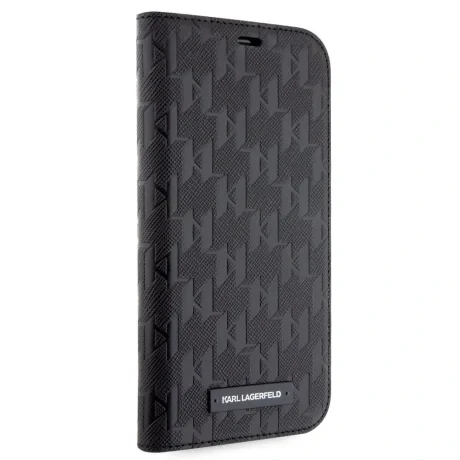 Husa Karl Lagerfeld  Saffiano Monogram Book  pentru iPhone 12/12 Pro Negru