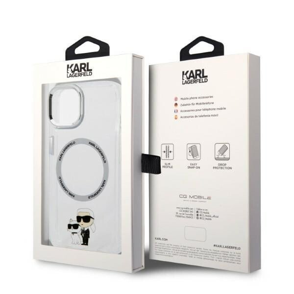 Husa Karl Lagerfeld MagSafe  IML Karl and Choupette NFT pentru iPhone 13 Pro Max Transparent thumb
