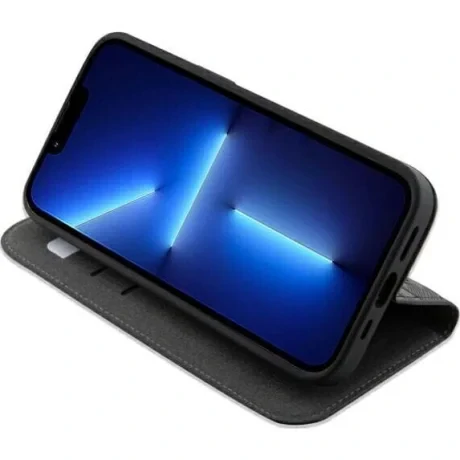 Husa Karl Lagerfeld PU Saffiano Monogram Book pentru iPhone 14 Pro Max Negru