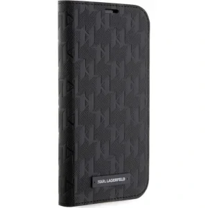 Husa Karl Lagerfeld PU Saffiano Monogram Book pentru iPhone 14 Pro Max Negru