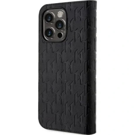 Husa Karl Lagerfeld PU Saffiano Monogram Book pentru iPhone 14 Pro Max Negru