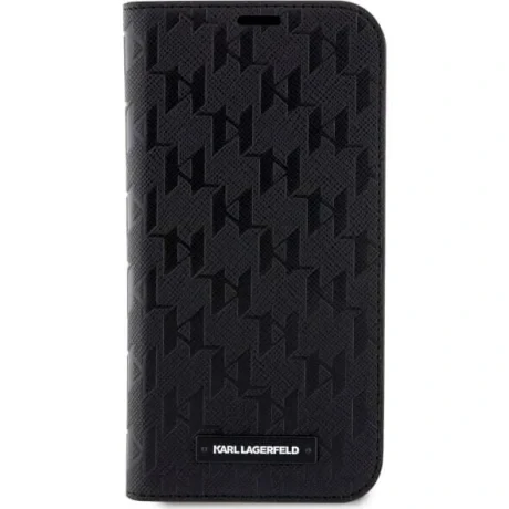 Husa Karl Lagerfeld PU Saffiano Monogram Book pentru iPhone 14 Pro Max Negru