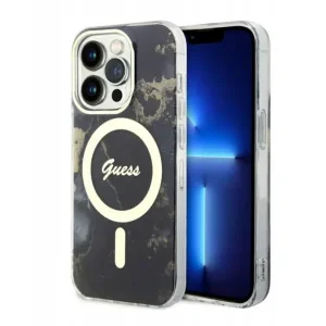 Husa Guess Marble IML MagSafe pentru iPhone 14 Pro Black